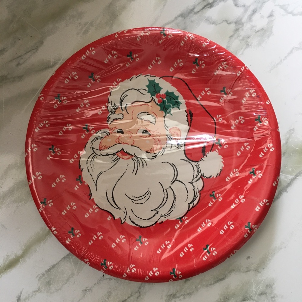 Vintage Santa paper plates